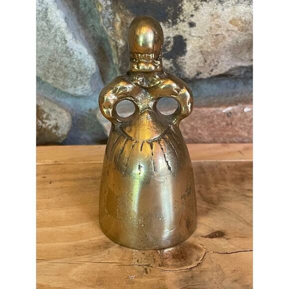 Vintage Brass Small Lady Bell. Southern Dress. Great details! Shelf Decor. - Picture 2 of 5